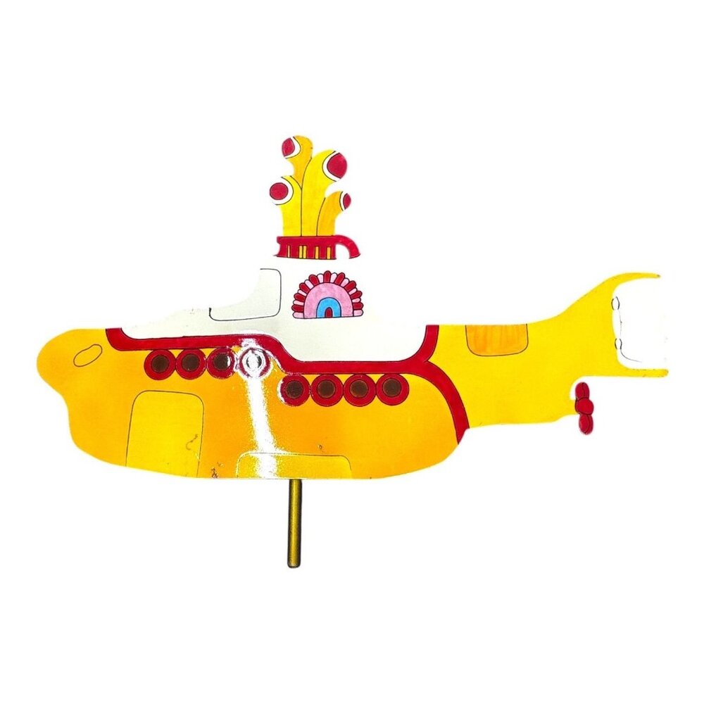 Vintage Beatles Yellow Submarine Metal Wall Art By Judie Bomberger Sculpture